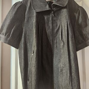 Blue Short Sleeve Zip-Up Jacket Size M